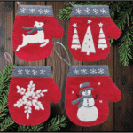 front of 4 winter mittens kit for sale